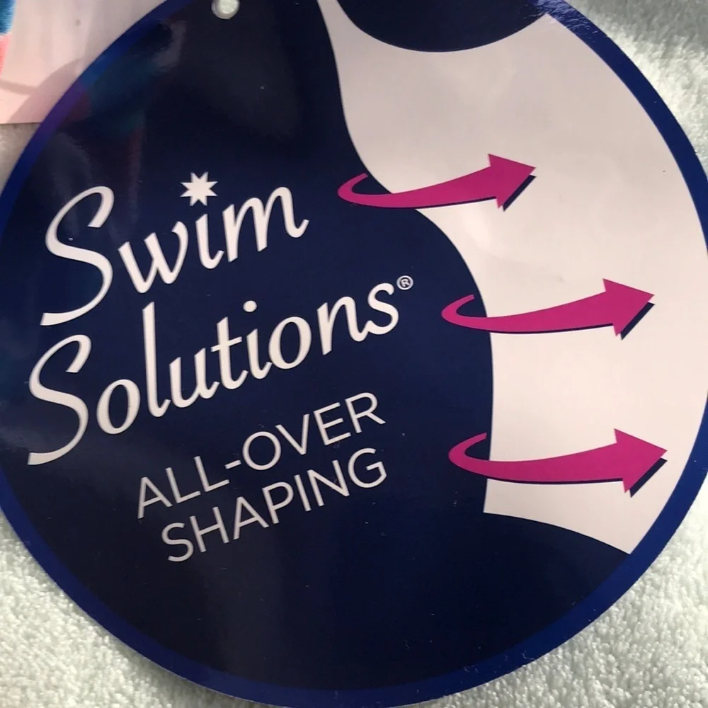 NWT! SWIM SOLUTIONS size 10 floral multi swim suit - Picture 5 of 5